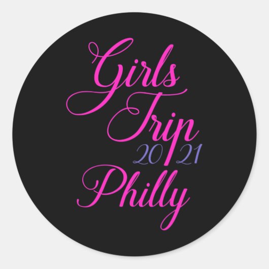 Philly Girls Trip Chelorette Vacation Matching Gro Ronde Sticker (Voorkant)