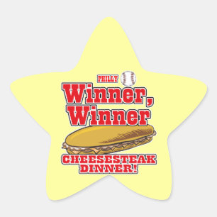 Philly-honkbal winnaar winnaar cheesesteak-diner ster sticker
