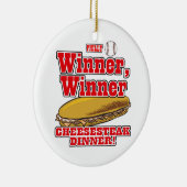 Philly Honkbal Winner Winner Cheesesteak Diner Keramisch Ornament (Rechts)