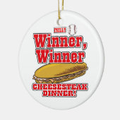 Philly Honkbal Winner Winner Cheesesteak Diner Keramisch Ornament (Links)