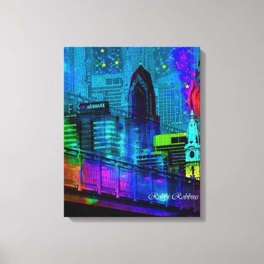 Philly in de nacht canvas afdruk (Voorkant)