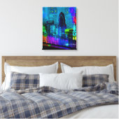 Philly in de nacht canvas afdruk (Insitu (Slaapkamer))