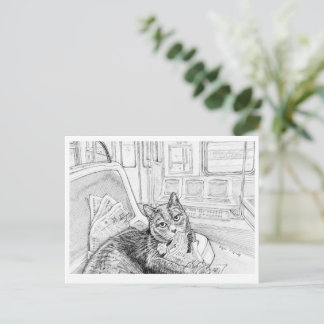Philly Kat in de Metro (ansichtkaart) Briefkaart