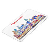 Philly Kleurenschets Skyline Premium Magnet Magneet (Linkerzijde)