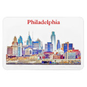 Philly Kleurenschets Skyline Premium Magnet Magneet (Horizontaal)