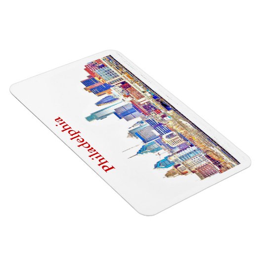 Philly Kleurenschets Skyline Premium Magnet Magneet (Rechterzijde)