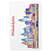 Philly Kleurenschets Skyline Premium Magnet Magneet (Verticaal)