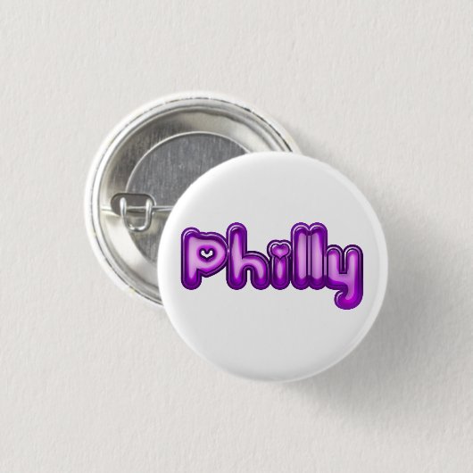 Philly, knoop, te koop! ronde button 3,2 cm (Voorkant /achterkant)