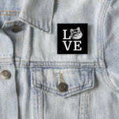 Philly Love Cat Vierkante Button 5,1 Cm (In situ)