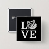 Philly Love Cat Vierkante Button 5,1 Cm (Voorkant /achterkant)