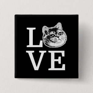 Philly Love Cat Vierkante Button 5,1 Cm