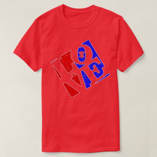 Philly Love Rood Wit en Blauw Liberty Bell Philad T-shirt (Design voorkant)