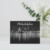 Philly night b/w briefkaart (Staand voorkant)