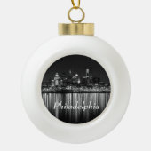 Philly night b/w keramische bal ornament (Voorkant)