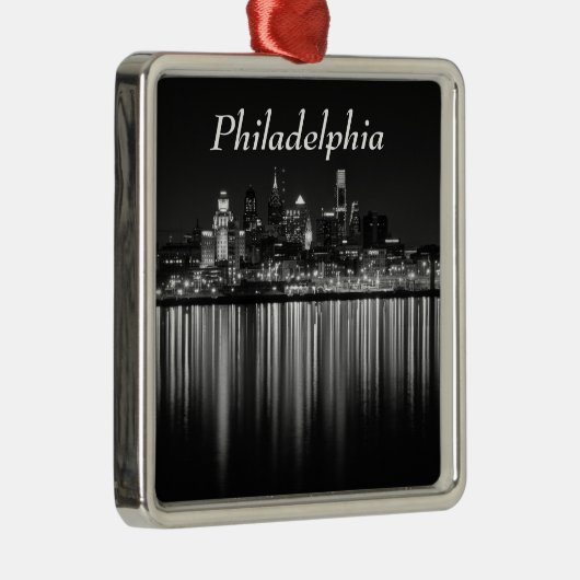 Philly night b/w metalen ornament (Rechts)
