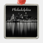 Philly night b/w metalen ornament (Voorkant)