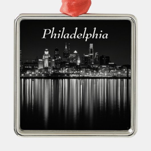 Philly night b/w metalen ornament (Voorkant)