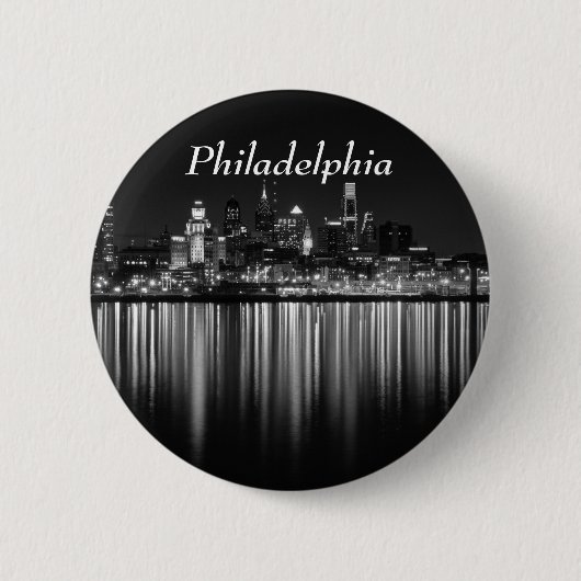 Philly night b/w ronde button 5,7 cm (Voorkant)