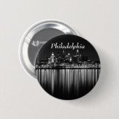 Philly night b/w ronde button 5,7 cm (Voorkant /achterkant)