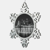 Philly night b/w tin sneeuwvlok ornament (Rechts)