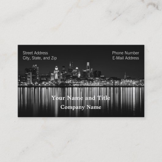 Philly night b/w visitekaartje (Voorkant)