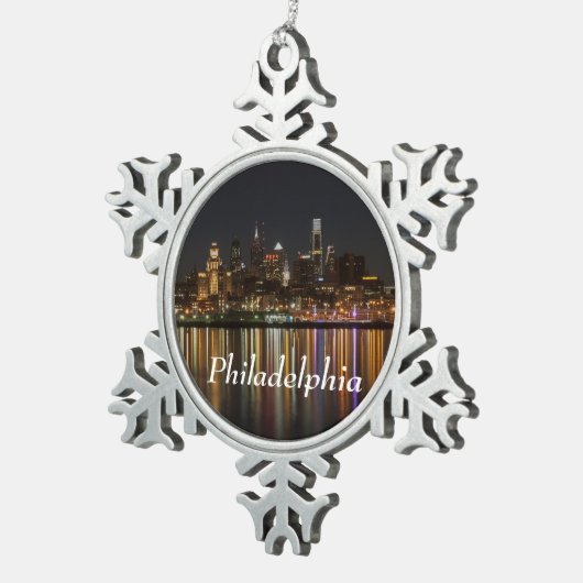 Philly night tin sneeuwvlok ornament (Rechts)