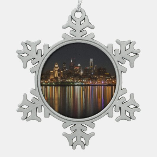 Philly night tin sneeuwvlok ornament (Voorkant)