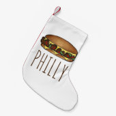 Philly PA Philadelphia Cheese Steak Sandwich Kleine Kerstsok (Voorkant (Hangend))
