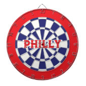 PHILLY Philadelphia White, marineblauw en rood Dartbord (Voorkant)