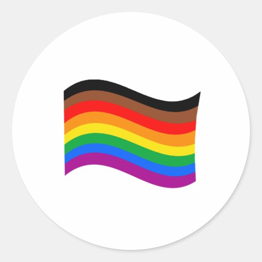 Philly Rainbow Pride Waving Flag Ronde Sticker (Voorkant)