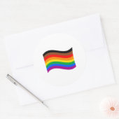 Philly Rainbow Pride Waving Flag Ronde Sticker (Envelop)