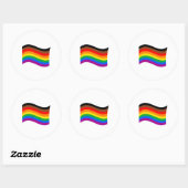 Philly Rainbow Pride Waving Flag Ronde Sticker (Vel)
