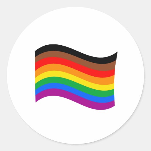 Philly Rainbow Pride Waving Flag Ronde Sticker (Voorkant)