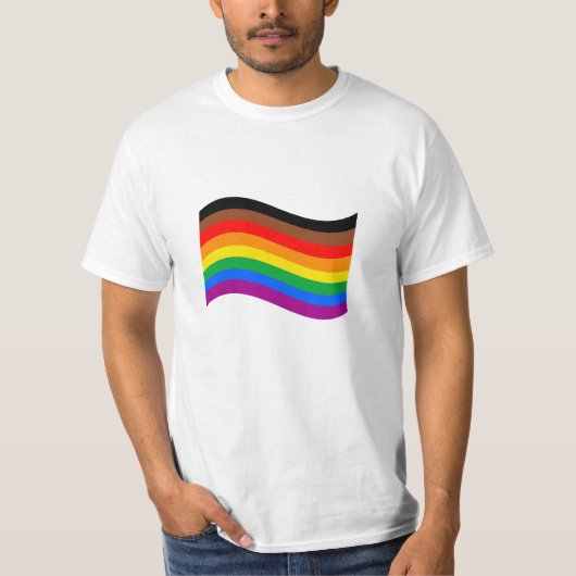 Philly Rainbow Pride Waving Flag T-shirt (Voorkant)