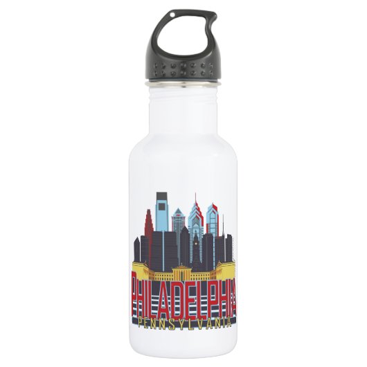 Philly Red en Blue Waterfles (Voorkant)