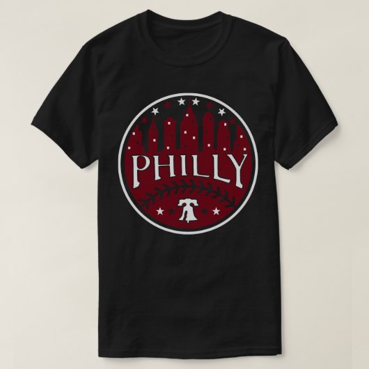 Philly Red White en Philadelphia Blue Baseball Fa T-shirt (Design voorkant)