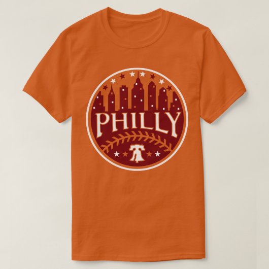 Philly Red White en Philadelphia Blue Baseball Fa T-shirt (Design voorkant)
