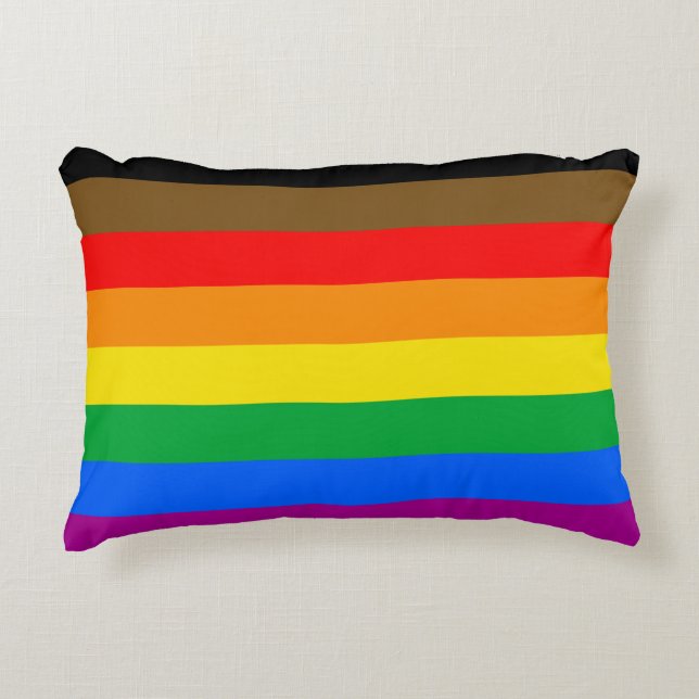 Philly Regenboog Pride Vlag Accent Kussen (Voorkant)