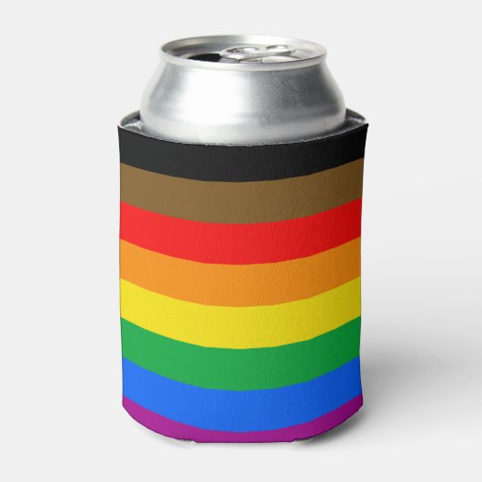 Philly Regenboog Pride Vlag Blikjeskoeler (Blikje Voorkant)