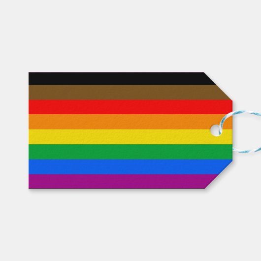 Philly Regenboog Pride-vlag Cadeaulabel (Voorkant (Horizontaal))