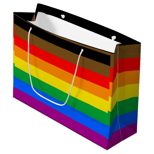 Philly Regenboog Pride Vlag Groot Cadeauzakje (Voorkant Gekanteld)
