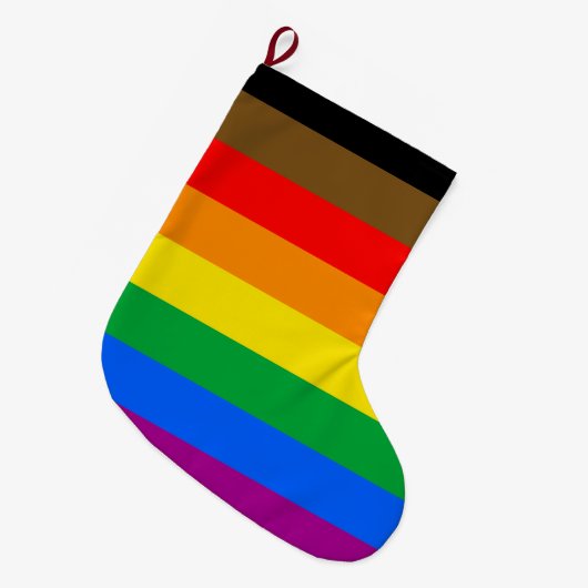 Philly Regenboog Pride Vlag Grote Kerstsok (Voorkant (Hangend))