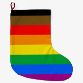 Philly Regenboog Pride Vlag Grote Kerstsok (Voorkant)