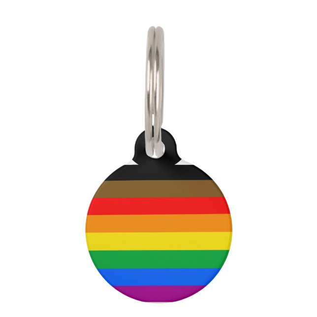 Philly Regenboog Pride Vlag Huisdierpenning (Voorkant)