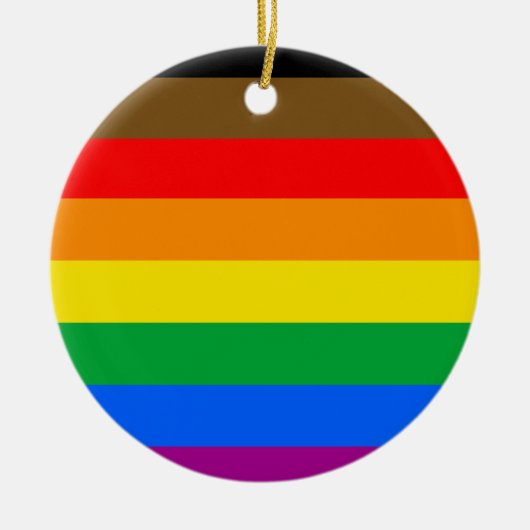 Philly Regenboog Pride Vlag Keramisch Ornament (Voorkant)