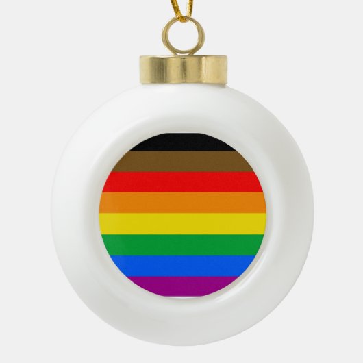 Philly Regenboog Pride Vlag Keramische Bal Ornament (Voorkant)