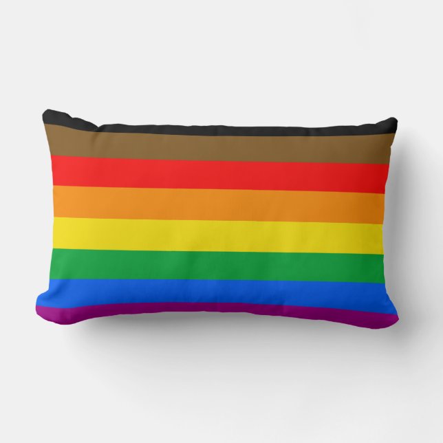 Philly Regenboog Pride Vlag Kussen (Voorkant)