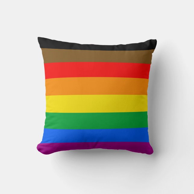 Philly Regenboog Pride Vlag Kussen (Voorkant)