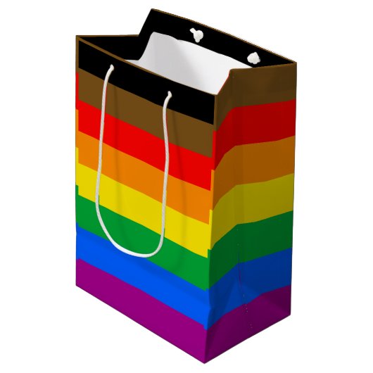 Philly Regenboog Pride Vlag Medium Cadeauzakje (Voorkant Gekanteld)