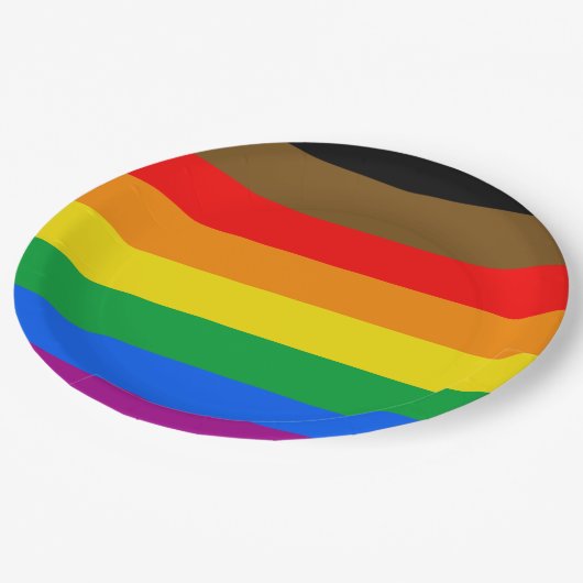 Philly Regenboog Pride Vlag Papieren Bordje (Gekanteld)